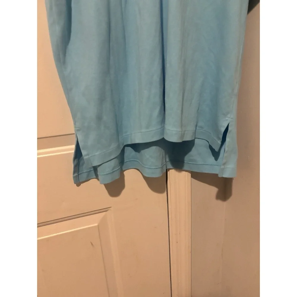 Polo Ralph Lauren Solid Light‎ Blue Cotton Polo Orange Logo Shirt Mens XL